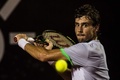 テニス、リオ・オープン、男子シングルス決勝。リターンを狙うギド・ペラ（2016年2月21日撮影）。(c)AFP/YASUYOSHI CHIBA