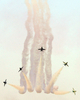 2008年1月27日、アラブ首長国連邦（UAE）のアルアイン（Al-Ain）の空港で開かれた国際的航空ショー「International Aerobatics Show」でパフォーマンスを披露するサウジアラビアのRoyal Saudi Hawks。(c)AFP/Karim SAHIB