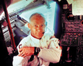 月着陸船「イーグル」内のエドウィン・オルドリン宇宙飛行士（1969年7月21日撮影）。(c) NASA / AFP