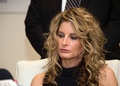 ドナルド・トランプ次期米大統領を名誉棄損（きそん）で提訴し、ロサンゼルスで記者会見を開いたサマー・ザーボスさん（2017年1月17日撮影）。(c)AFP/VALERIE MACON