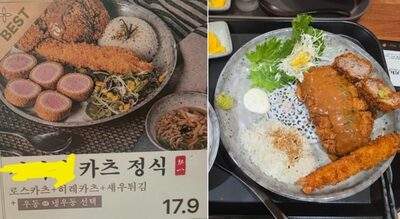 とんかつ店、メニュー写真は5切れなのに実物は2切れ…韓国・店員は「写真が間違っている」
