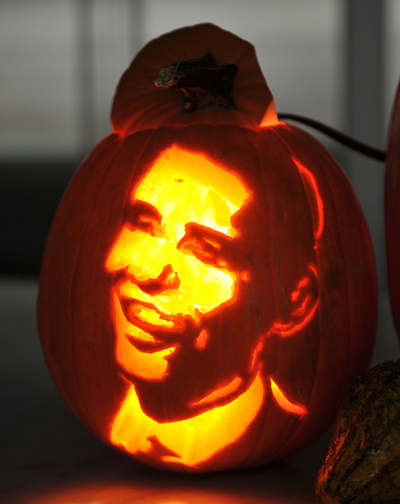 ＜08米大統領選挙＞ハロウィーン用にオバマ氏カボチャが登場