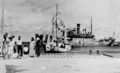 1930年代に撮影されたとされるマーシャル諸島ジャルート環礁の波止場の写真。この中に世界一周飛行中に消息を絶った米国の女性飛行士、アメリア・イアハートが写っているとされている（2017年7月6日提供）。(c)AFP/US National Archives