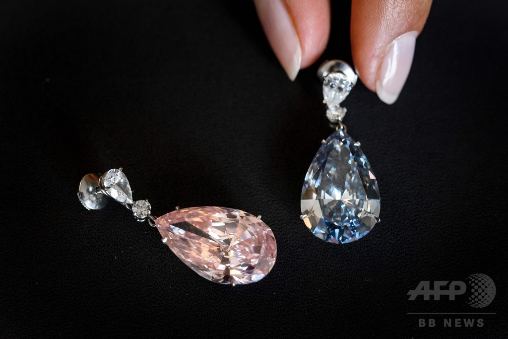 ダイヤのイヤリング、64億6000万円で落札 史上最高額