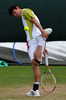 テニス、ウィンブルドン選手権（The Championships Wimbledon 2013）の開幕を翌日に控え、練習を行う錦織圭（Kei Nishikori、2013年6月23日撮影）。(c)AFP/CARL COURT