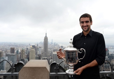 全米王者チリッチがNYで写真撮影、優勝は「奇跡」