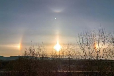 中国内蒙古の扎蘭屯で「幻日」が出現