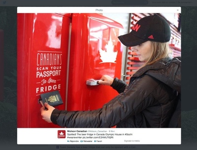 カナダ人だけが開けられるビールの冷蔵庫が登場、ソチ五輪