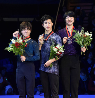 チェンがGPファイナル連覇 宇野は2年連続2位、4回転のミス響く