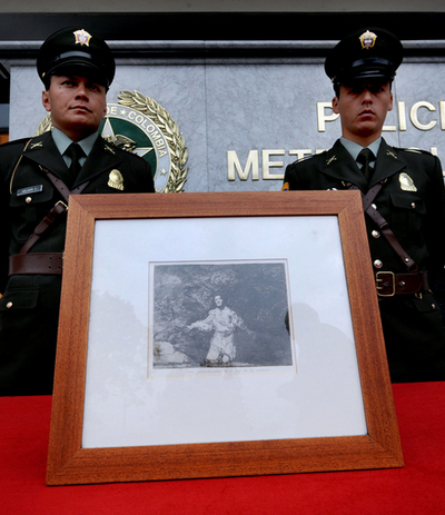 盗まれたゴヤの版画作品、ホテルの一室から発見