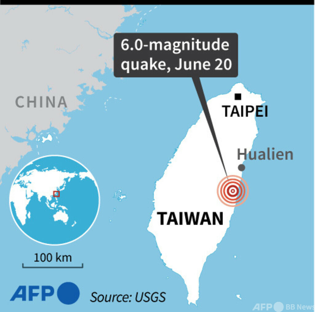 台湾東部で強い地震 写真1枚 国際ニュース：AFPBB News