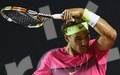 テニス、リオ・オープン男子シングルス準決勝。リターンを狙うラファエル・ナダル（2015年2月21日撮影）。(c)AFP/VANDERLEI ALMEIDA