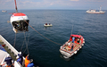 ロシアのバイカル（Baikal）湖で、潜水艇による淡水域での潜水深度世界新記録に挑戦する深海潜水艇「ミール2（Mir-2）」（2008年7月29日撮影）。(c)AFP/DMITRY KOSTYUKOV