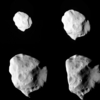 彗星（すいせい）探査機「ロゼッタ（Rosetta）」がフライバイの際に撮影したルテティア（2010年7月10日公開）。(c)AFP/ESA