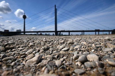 干上がる川、真夏の落ち葉... 猛暑の余波 ドイツ