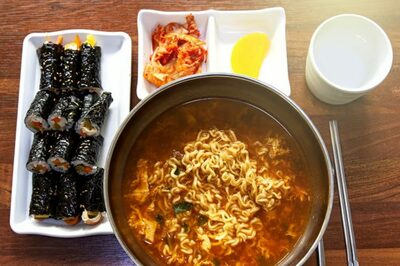 韓国の定番「ラーメンとキンパ」、炭水化物約125グラム…食後血糖の上昇に注意