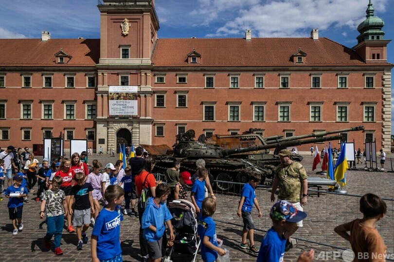 ウクライナ軍が破壊・鹵獲したロシア車両、ポーランドに展示