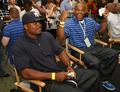 写真は、出席したアントニオ・ピットマン（%%Antonio Pittman%%、左）、テッド・ギン（%%Ted Ginn%%、右）。(c)Getty Images/AFP Frederick M. Brown