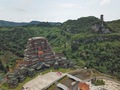 貴州省独山県影山鎮の水司楼（2019年6月7日撮影、小型無人機から）。(c)Xinhua News 