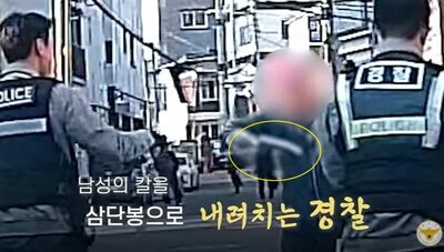 刃物を一撃で真っ二つ「映画のよう」…韓国警察の“プロの技”三段警棒制圧