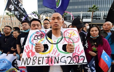 米加州で反北京五輪デモ 中国の人権侵害に抗議