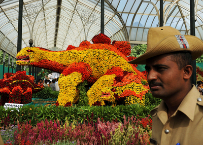 科学的な有機農業をアピール、インド・ラルバーグのフラワーショー