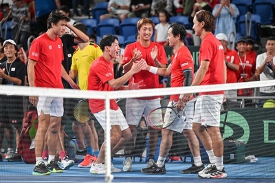 日本、コロンビア下してファイナル予選進出 デ杯