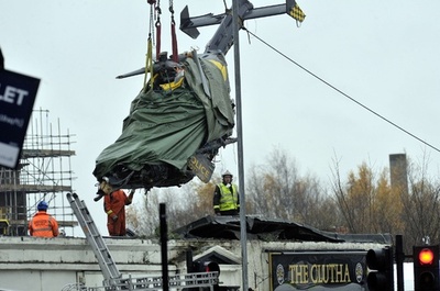 英グラスゴーのヘリ墜落事故、機体の回収作業が終了