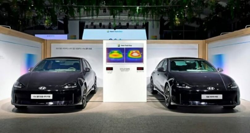 ナノクーリングフィルムの温度比較=現代自動車グループ(c)MONEYTODAY