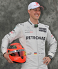 メルボルン（Melbourne）で開催された12F1開幕戦オーストラリアGP（Australian Grand Prix 2012）で写真撮影が行われ、各チームのドライバーが参加した。

ミハエル・シューマッハ（Michael Schumacher）／メルセデスAMG（Mercedes AMG）

誕生日：1969/01/03
通算優勝回数：91
通算獲得ポイント：1517
グランプリ出走回数：288
ポールポジション獲得回数：68
表彰台：154
F1初出走：1991年ベルギーGP
最高成績：優勝
2011年総合成績：8位

現役復帰を果たした2010年を総合9位で終えたシューマッハは、2011年は獲得ポイントを4ポイント上積みし、順位も総合8位に上げるなど、チームメイトのニコ・ロズベルグ（Nico Rosberg）と同等のパフォーマンスを見せた。

ポーズをとるミハエル・シューマッハ（2012年3月15日撮影）。(c)AFP/Paul CROCK