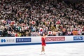 フィギュアスケート世界選手権、女子シングル・フリースケーティング（FS）。演技を終えた坂本花織（2023年3月24日撮影）。(c)Philip FONG / AFP