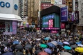 中国政府による「国家安全法」の導入に反対する香港の抗議デモ（2020年5月24日撮影）。(c)ISAAC LAWRENCE / AFP