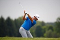 男子ゴルフ米国ツアーメジャー第2戦、全米オープン選手権を控え、練習ラウンドに臨むジョン・ラーム（2017年6月13日撮影）。(c)AFP/Getty Images/Gregory Shamus