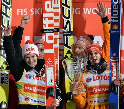 ドイツが団体第2戦を制す、日本は6位 ジャンプW杯男子