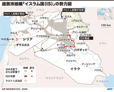 【図解】過激派組織「イスラム国」の勢力図