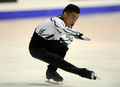 フィギュアスケート欧州選手権（ISU European Figure Skating Championships 2013）は26日、クロアチアのザグレブ（Zagreb）で行われ、男子シングル・フリースケーティング（FS）では、スペインのハビエル・フェルナンデス（Javier Fernandez）が合計274.87点で優勝を飾った。

演技に臨むフローラン・アモディオ（Florent Amodio、2013年1月26日撮影）。(c)AFP/ATTILA KISBENEDEK