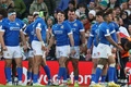 ラグビーシックスネーションズ第2節、アイルランド対イタリア。トライを許し落胆するイタリアの選手（2024年2月11日撮影）。(c)PAUL FAITH/ AFP