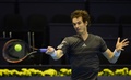 男子テニス、バレンシア・オープン（Valencia Open 2014）シングルス準々決勝。リターンを打つアンディ・マレー（Andy Murray、2014年10月24日撮影）。(c)AFP/JOSE JORDAN
