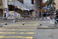 香港で民主派デモの参加者が警官に撃たれた現場（2019年11月11日撮影）。(c)Su XINQI / AFP