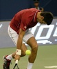 男子テニス、上海マスターズ（2014 Shanghai Rolex Masters）シングルス準決勝。ポイントを失ったノバク・ジョコビッチ（Novak Djokovic、2014年10月11日撮影）。(c)AFP/GOH CHAI HIN