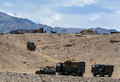 インド・ラダック地方レーで行われた軍事演習で、インド兵らが運転する軍用車両（2020年7月4日撮影）。(c)Mohd Arhaan ARCHER / AFP
