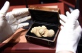 ウィーン自然史博物館が所蔵する旧石器時代の彫像「ウィレンドルフのビーナス」（2018年2月28日撮影）。(c) Helmut FOHRINGER / APA / AFP