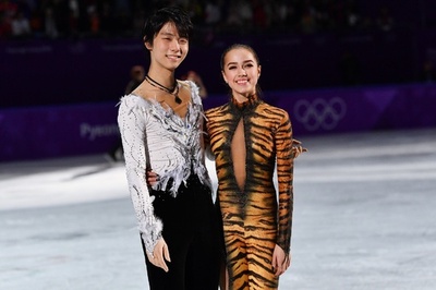 羽生やザギトワらが華麗な演技、フィギュアスケート・エキシビション 平昌五輪