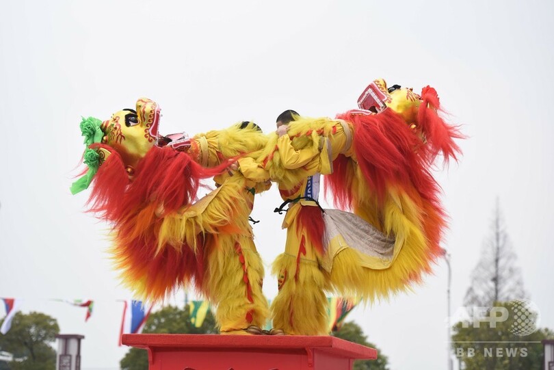 竜が踊り、獅子が舞う 江蘇・揚中で競演