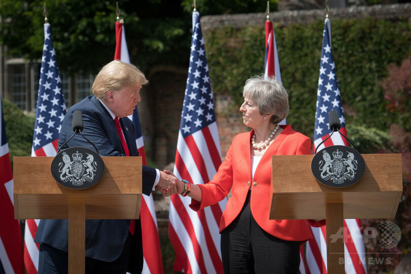 トランプ氏、米英関係は「かつてなく強力」 メイ氏批判をトーンダウン