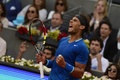 テニス、マドリード・オープン（Mutua Madrid Open 2014）男子シングルス決勝。ポイントを奪い歓喜するラファエル・ナダル（Rafael Nadal、2014年5月11日撮影）。(c)AFP/PIERRE-PHILIPPE MARCOU