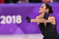 平昌冬季五輪、フィギュアスケート女子シングル・ショートプログラム（SP）の演技に臨むケイトリン・オズモンド（2018年2月21日撮影）。(c)AFP/Mladen ANTONOV