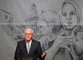 ポーランドの都市ビエルンで開催された式典でスピーチをする、フランクワルター・シュタインマイヤー独大統領（2019年8月20日撮影）。(c)Alik KEPLICZ / AFP