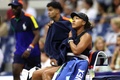 全米オープンテニス、女子シングルス2回戦。ブレーク中に汗を拭く大坂なおみ（2024年8月29日撮影）。(c)CHARLY TRIBALLEAU / AFP