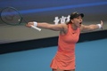 テニス、中国オープン、女子シングルス準々決勝。不満そうな様子を見せるパウラ・バドサ（2024年10月3日撮影）。(c)Jade Gao / AFP